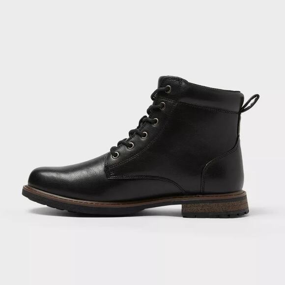 Men's Good Fellow & Co Jeffrey Lace Up Combat Boots Black Size 9 - Picture 2 of 3